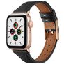 Mobigear Napoli Leren Apple Watch Bandje Gespsluiting - 49/46/45/44 mm - Zwart