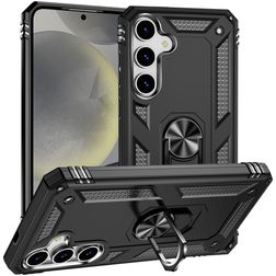 Mobigear Armor ring Samsung Galaxy S25 Hoesje Hardcase Backcover Shockproof met Ringhouder - Zwart