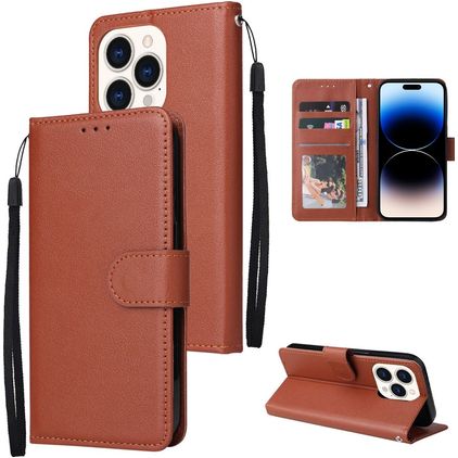 Mobigear Wallet iPhone 14 Pro Hoesje Bookcase Portemonnee - Bruin