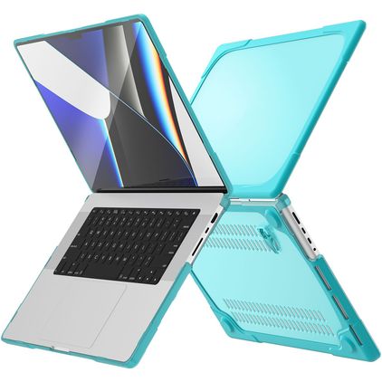 Mobigear Shockproof MacBook Pro 14 Inch (2021-2026) Hoes Hardshell Laptopcover MacBook Case - Blauw - Model A2442 / A2779 / A2918 / A2992 / A3401 / A3112 / A3434 / A3427 / A3426