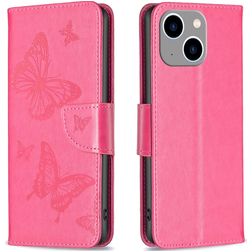 Mobigear Butterfly iPhone 15 Plus Hoesje Bookcase Portemonnee - Magenta