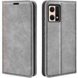 Mobigear Retro Slim OPPO Reno 7 4G Hoesje Bookcase Portemonnee - Grijs