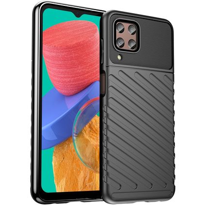 Mobigear Groove Samsung Galaxy M33 Hoesje Flexibel TPU Backcover - Zwart