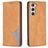 Mobigear Rhombus Slim Samsung Galaxy S25 Hoesje Bookcase - Cognac