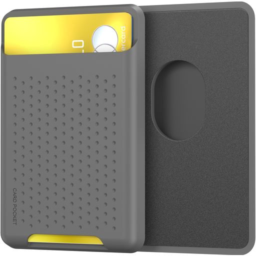 Mobigear Pocket Siliconen Pasjeshouder - 2 Pasjes - MagSafe Compatible - Grijs