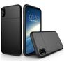 Mobigear Card iPhone XS Hoesje Hardcase Backcover Shockproof met Pasjeshouder - Zwart