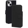 Mobiparts Wallet iPhone 14 MagSafe Hoesje Echt Leer Bookcase Portemonnee - Zwart