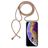 Mobigear Lanyard iPhone XS Flexibel TPU Hoesje met koord - Transparant / Bruin