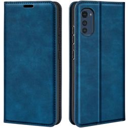 Mobigear Retro Slim Motorola Moto E32 Hoesje Bookcase Portemonnee - Blauw