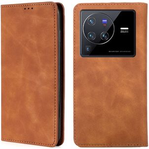 Mobigear Retro Slim Vivo X80 Pro Hoesje Bookcase Portemonnee - Cognac