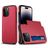 Mobigear Card iPhone 15 Pro Hoesje Hardcase Backcover Shockproof met Pasjeshouder - Rood