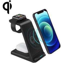 Mobigear PowerStack 3in1 Qi Laadstation voor Telefoon / AirPods en Apple Watch - Zwart