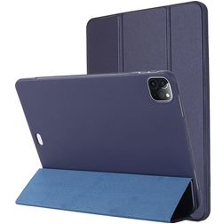 Mobigear Tri-Fold Gel iPad Pro 12.9 Inch (2021) Hoes TPU,Kunstleer Bookcase - Blauw