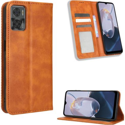 Mobigear Sensation Motorola Moto E22i Hoesje Bookcase Portemonnee - Bruin