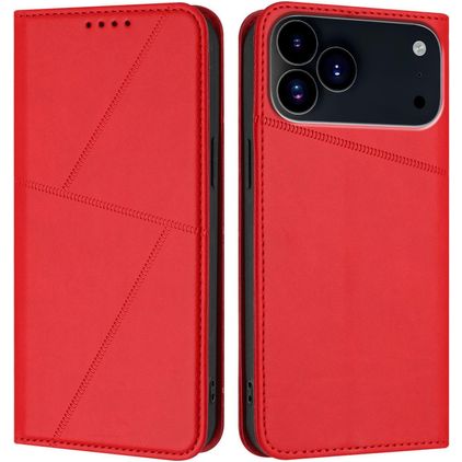 Mobigear Frosted Flip iPhone 17 Pro Hoesje Bookcase Portemonnee - Rood