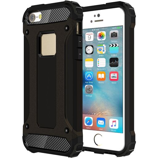 Mobigear Outdoor iPhone SE (2016) Hoesje Hardcase Backcover Shockproof - Zwart