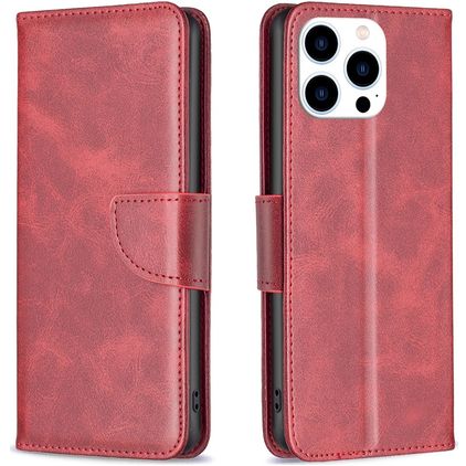 Mobigear Excellent iPhone 16 Pro Hoesje Bookcase Portemonnee - Rood