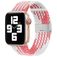 Mobigear Braided Nylon Apple Watch Bandje Klemsluiting - 49/46/45/44 mm - Wit / Roze