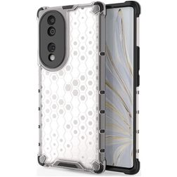 Mobigear Honeycomb HONOR 70 Hoesje Hardcase Backcover Shockproof - Wit