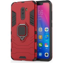 Mobigear Armor Ring Xiaomi Pocophone F1 Hoesje Hardcase Backcover Shockproof met Ringhouder - Rood