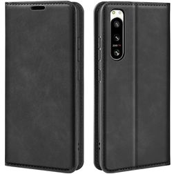 Mobigear Retro Slim Sony Xperia 5 IV Hoesje Bookcase Portemonnee - Zwart