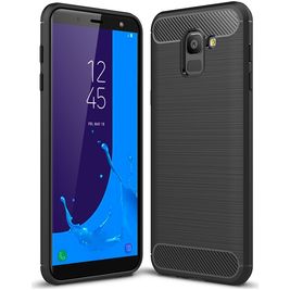 Mobigear Brushed Slim Samsung Galaxy J6 (2018) Hoesje Flexibel TPU Backcover - Zwart Mobigear Brushed Slim Samsung Galaxy J6 (2018) Hoesje Flexibel TPU Backcover - Zwart