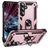 Mobigear Armor ring Samsung Galaxy S25 FE Hoesje Hardcase Backcover Shockproof met Ringhouder - Roségoud