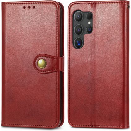 Mobigear Snap Button Samsung Galaxy S25 Plus Hoesje Bookcase Portemonnee - Rood