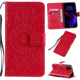 Mobigear Sunflower iPhone 11 Hoesje Bookcase Portemonnee - Rood
