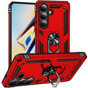 Mobigear Armor ring Samsung Galaxy S26 Hoesje Hardcase Backcover Shockproof met Ringhouder - Rood