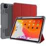 Mutural Tri-Fold Tough iPad Pro 11 Inch (2022) Hoes Bookcase + Stylus Houder - Zwart / Rood