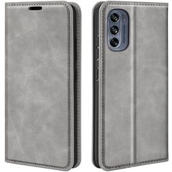 Mobigear Retro Slim Motorola Moto G62 Hoesje Bookcase Portemonnee - Grijs