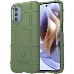 Mobigear Rugged Shield Motorola Moto G41 Hoesje Flexibel TPU Backcover Shockproof - Groen