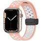 Mobigear Sport Plus Mag Siliconen Apple Watch Bandje Magneetsluiting - 42/41/40/38 mm - Wit / Roze