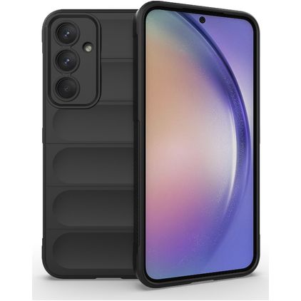 Mobigear Bumpy Samsung Galaxy A35 Hoesje Flexibel TPU Backcover - Zwart