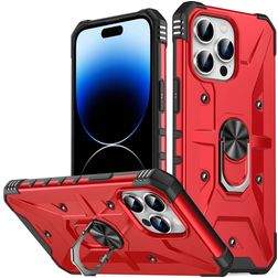 Mobigear Armor Ring iPhone 14 Pro Max Hoesje Hardcase Backcover Shockproof met Ringhouder - Rood