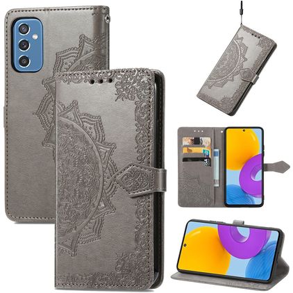 Mobigear Mandala Samsung Galaxy M52 Hoesje Bookcase Portemonnee - Grijs
