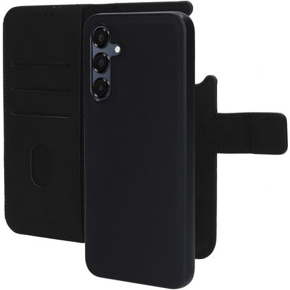 Mobiparts Samsung Galaxy A16 MagSafe Hoesje Echt Leer Uitneembare 2in1 Bookcase Portemonnee - Zwart