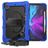 Mobigear SureGrip Xtreme iPad Pro 12.9 Inch (2020) Hoes Hard Kunststof,Siliconen Backcover + Stylus Houder + Schouderband + Standaard - Zwart / Blauw
