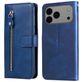 Mobigear Zipper iPhone 17 Pro Max Hoesje Bookcase Portemonnee - Blauw