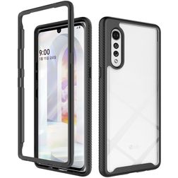 Mobigear Two-Layer LG Velvet Hoesje Hardcase Backcover Shockproof - Zwart