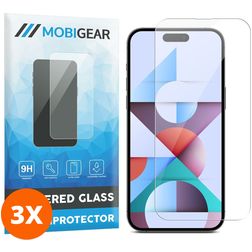 Mobigear iPhone 15 Pro Max Glazen Screenprotector - Case Friendly (3-Pack)