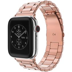 Mobigear Antwerp Stalen Apple Watch Bandje Vouwsluiting - 49/46/45/44 mm - Roségoud