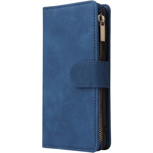 Mobigear Zipper Samsung Galaxy A41 Hoesje Bookcase Portemonnee - Blauw