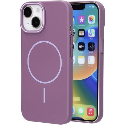 Mobiparts Slim Line iPhone 15 MagSafe Hoesje Hardcase Backcover - Imperial Purple