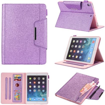 Mobigear Luxury iPad 9 (2021) Hoes Bookcase + Stylus Houder - Paars