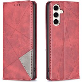 Mobigear Rhombus Slim Samsung Galaxy S24 FE Hoesje Bookcase - Rood