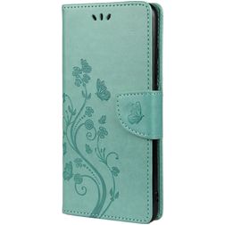 Mobigear Flowers Samsung Galaxy A33 Hoesje Bookcase Portemonnee - Turquoise