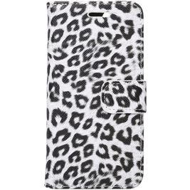 Mobigear Leopard iPhone SE (2022) Hoesje Bookcase Portemonnee - Wit