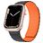 Mobigear Loop Mag Siliconen Apple Watch Bandje Magneetsluiting - 42/41/40/38 mm - Zwart / Oranje